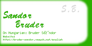 sandor bruder business card